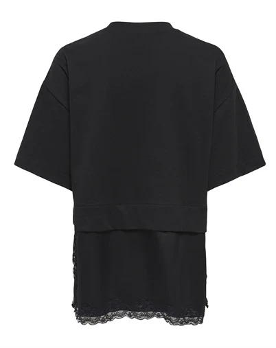 Only - ONLMexa Lace T-shirt - Black